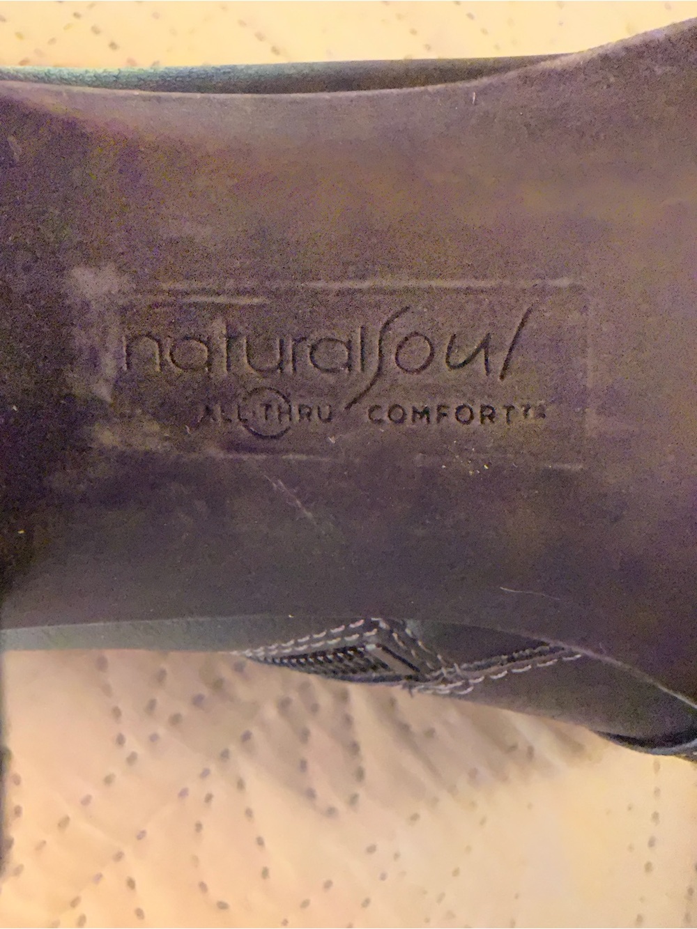 Natural Soul Black Leather Heeled Ankle Boots - Picture 5 of 5